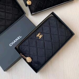 CC Velvet Quilted Cosmetic Pouch Clutch VIP/GWP